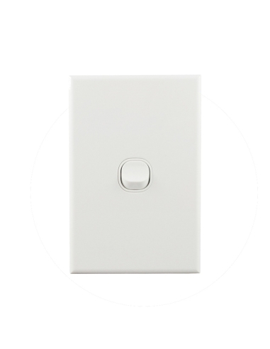 Connected Switchgear Basix S Series Light Switch White 1 Gang - CS-BS-LS161V