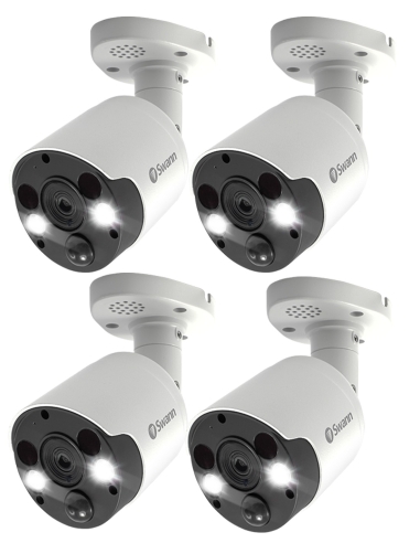 Swann 4 pack of 4K Thermal Sensing Spotlight Bullet IP Security Camera - NHD-887MSFB